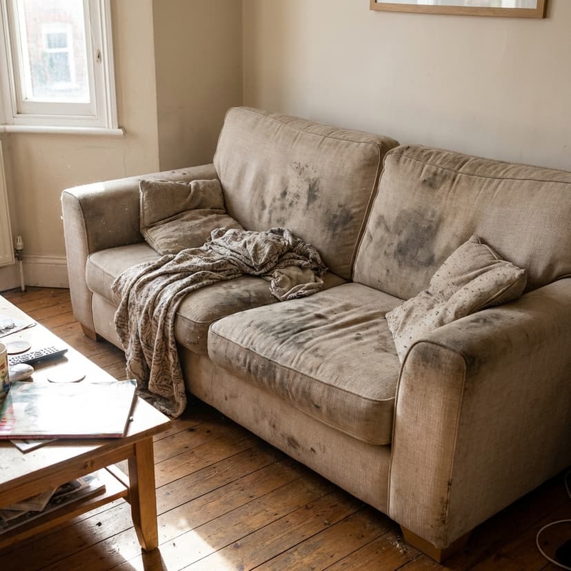 Sofa before cleaning